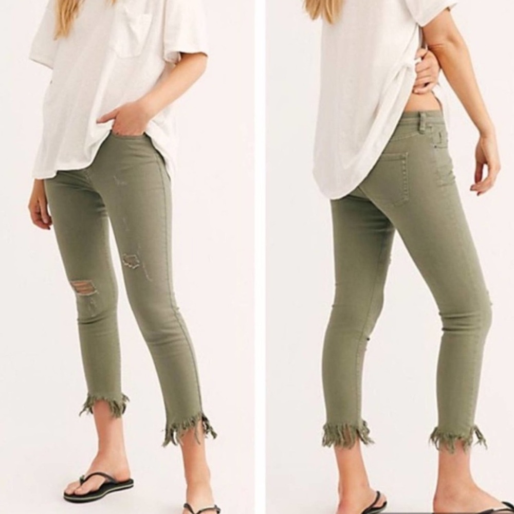 Free People Great Heights Frayed Skinny Jeans